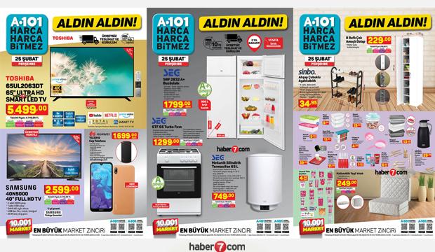 25 Şubat A101 aktüel kataloğu! Elektronik, züccaciye, mobilya, beyaz eşya, elektrikli ürünlerde