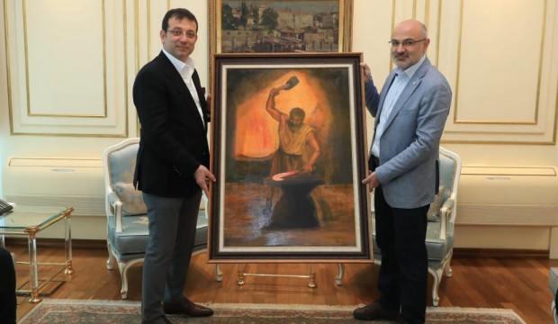 PKK’nın sembolü! İmamoğlu, HDP’nin hediye ettiği tabloyu kabul etti