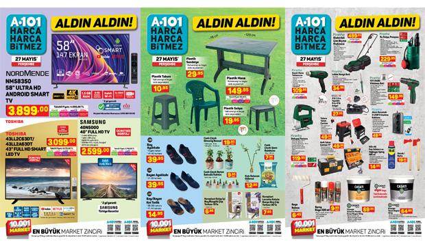 A101 27 Mayıs Aktüel Kataloğu! Züccaciye, hırdavat, elektronik, tekstil ve elektrikli ürünlerde..