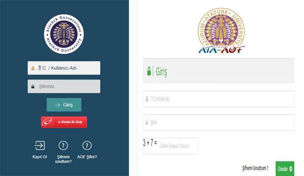 ATA AÖF final sınavı online giriş ekranı! 2021 Atatürk Üniversitesi Açıköğretim sınav takvimi!