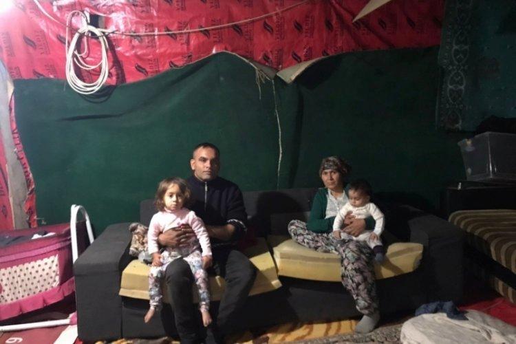 Bursa’da 4 yıldır çadırda kalan ailenin tek isteği kiralık ev