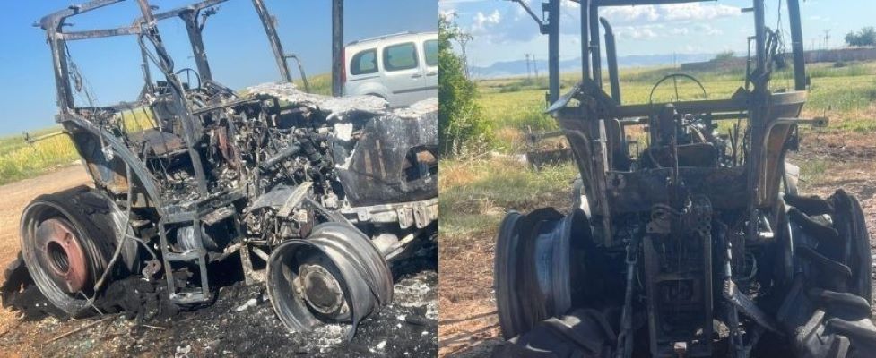 Mardin’de iki traktör ile iki trafo yakıldı