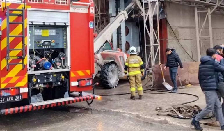 Mardin’de mısır kurutma tesisinde çıkan yangın söndürüldü